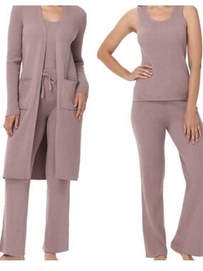 NEW 525 America Brown Ribbed 3-Piece Lounge Set